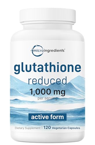 Micro Ingredients Glutathione 1000Mg 120 Veggie Capsules Extra Strength Reduced Glutathione Active Antioxidant Form Liver Health & Immune Support Supplement Non-Gmo Gluten Free Vegan –