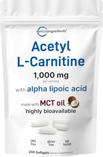 l carnitine softgel Micro Ingredients Acetyl L-Carnitine (Alcar) 1000 Mg Per Serving 240 Softgels 2-In-1 Formula With Alpha Lipoic Acid Made With Mct Oil Non-Gmo Gluten Free – Flavor:Melon Mania Glutathione Supplementation Attenuates Oxidative Heart Support