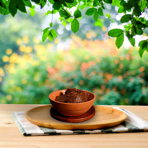 Traditional South Indian Gongura Pickle with red chili seasoning.