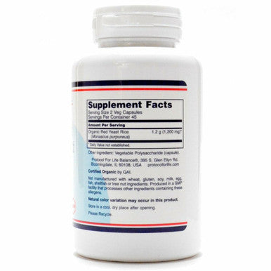 Red Yeast Rice Extract 90 vcaps by Protocol For Life Balance