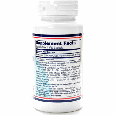 Bromelain 2400 GDU/g 500 mg 90 vcaps by Protocol For Life Balance