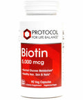 Biotin 5000 mcg 90 vcaps by Protocol For Life Balance
