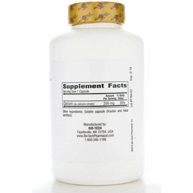 Cal-Citrate 250 caps by Bio-Tech