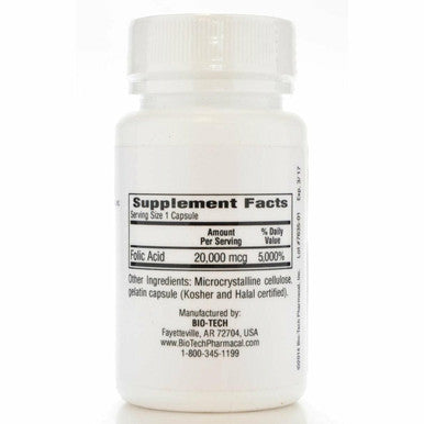 Folic Acid 20 mg 100 caps by Bio-Tech