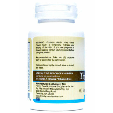 Thyroid Support 60 vcaps by Priority One Vitamins