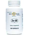Zn-50 Zinc Gluconate 50 mg 100 caps by Bio-Tech