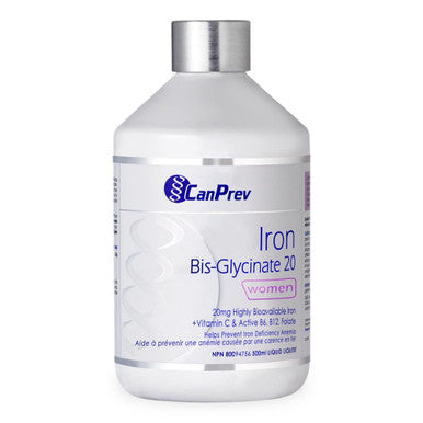 CanPrev Iron Bis-Glycinate 20 Vitamin C, B6, B12 & Folate, 500 mL