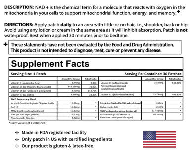 PatchMD - NAD Total Recovery Patches - 30 Days Supply