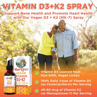 MaryRuth Organics Organic D3 + K2 Spray (1 oz)
