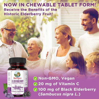 MaryRuth Organics Elderberry Chewable Tablets (90 Count)