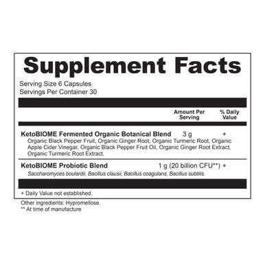 Ancient Nutrition KetoBIOME Probiotic Supplement, 180 Capsules