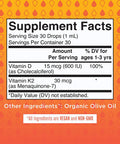 MaryRuth Organics Toddler Vitamin D3+K2 Liquid Drops (1 oz)