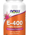 Now Foods E-400 IU D Alpha Tocopherol-100 Softgels
