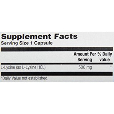 Natures Life - L-Lysine Capsule (Btl-Plastic) 500mg 100ct