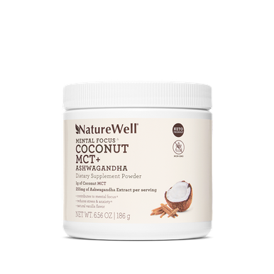 NatureWell Coconut MCT Ashwagandha Dietary Supplement Powder Canister