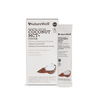 NatureWell Coconut MCT Cocoa Dietary Supplement 10 Pack