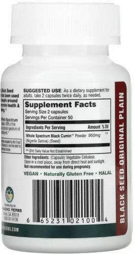 4 Pack Of Amazing Herbs Black Seed - Support Digestive And Immune Health - Vegetarian100 Capsules