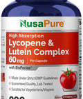NusaPure Lycopene & Lutein Complex 60mg per caps 200 Veggie Capsules (Non-GMO & )