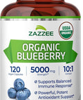Zazzee Usda Organic Blueberry 10:1 Extract 5000 Mg Strength 120 Vegan Capsules 4 Month Supply Concentrated And Standardized