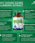 Zazzee Usda Organic Blueberry 10:1 Extract 5000 Mg Strength 120 Vegan Capsules 4 Month Supply Concentrated And Standardized