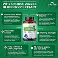 Zazzee Usda Organic Blueberry 10:1 Extract 5000 Mg Strength 120 Vegan Capsules 4 Month Supply Concentrated And Standardized
