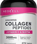 NeoCell Collagen Peptides Pills | 270 Caplets | with Vitamin C and Biotin | Grass Fed Bovine | Hair, Skin, & Nails | for Women and Men