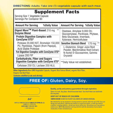 Renew Life DigestMore Digestive Enzymes | 90 Vegetable Capsules