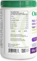 Organika Full Spectrum Collagen Type 1, 2, 3- Bovine Marine And Chicken Collagen Combination- Joint Support Gut Health Support- Mild Bone Broth Flavour 250G