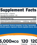 Nutricost Vitamin B12 (Methylcobalamin) 5000mcg 120 Capsules