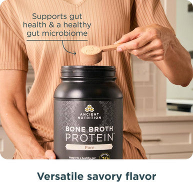Ancient Nutrition Bone Broth Protein Powder Pure Flavor 40 Servings