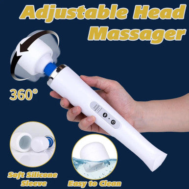 Babalake Electric Muscle Massager Handheld Relaxation Device Body Muscle Deep Tissue Massage for Neck Back Shoulder Body Relief White