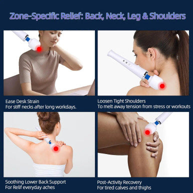 Babalake Electric Muscle Massager Handheld Relaxation Device Body Muscle Deep Tissue Massage for Neck Back Shoulder Body Relief White