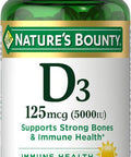 Nature's Bounty Vitamin D3 5000 IU Softgels Rapid Release Immune Support Vitamin D Supplements 150 Ct