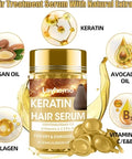 Layhomo Keratin Hair Treatment SerumHair Serum Treatment for Dry Damaged HairHair Oil Capsules with KeratinArgan Oil-Leave-in Anti Frizz Conditioner with Vitamins A C E & B5- No Rinse for All Hair Types