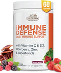 Country Farms Immune Defense Superfoods Immune Support Supplement Vitamin C with Black Elderberry Echinacea Turmeric Supports Hydration with Probiotics and Prebiotics Berry Flavor 60 Servings