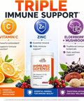 Country Farms Immune Defense Superfoods Immune Support Supplement Vitamin C with Black Elderberry Echinacea Turmeric Supports Hydration with Probiotics and Prebiotics Berry Flavor 60 Servings