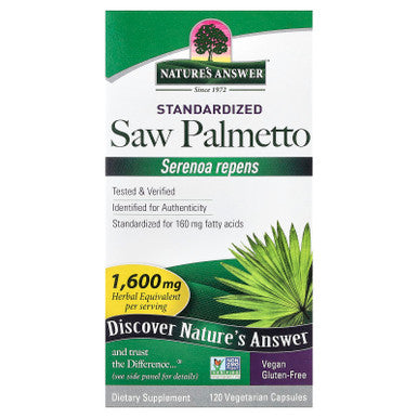 Nature's Answer Saw Palmetto Standardized 120 Vegetarian Capsules