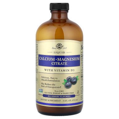 Solgar Liquid Calcium Magnesium Vitamin D3 Blueberry 16oz