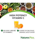 Natures Plus Orange Juice C 1000 Mg Chewable Vitamin C 60 Tablets