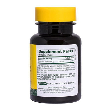 Natures Plus Vitamin B 2 250 Mg Sustained Release 60 Tablets