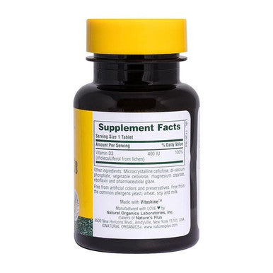 Natures Plus Vitamin D 400 Iu Water Dispersible 90's Tablets