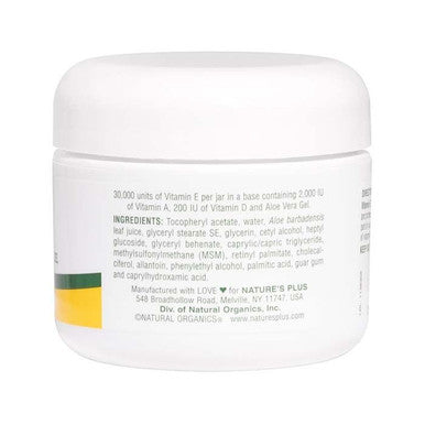 Natures Plus Vitamin E Cream 2.2 oz 30000 IU