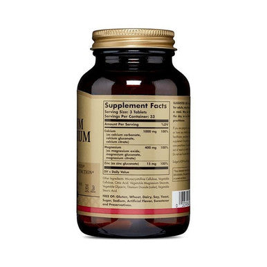 Solgar Calcium Magnesium Plus Zinc Tablets 100's