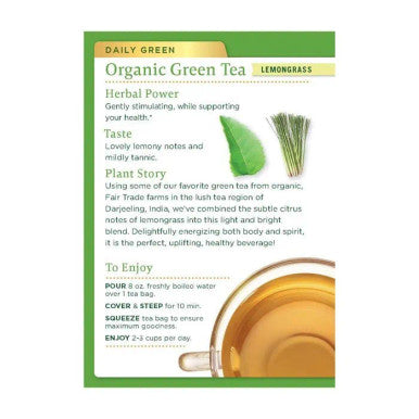 Traditional Medicinals Green Tea Lemongrass 16 Tea Bags