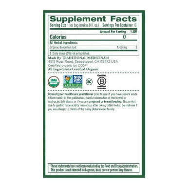 Traditional Medicinals Roasted Dandelion Root 16 Tea Bags