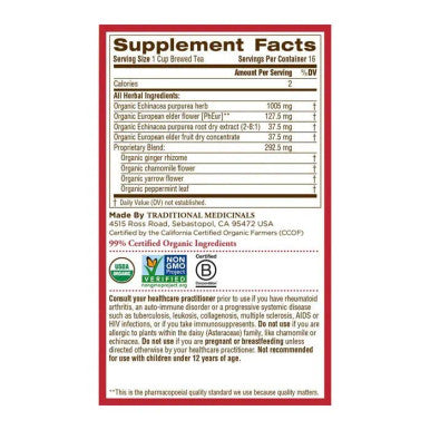 Traditional Medicinals Eusacea Plus Elderberry 16 Tea Bags