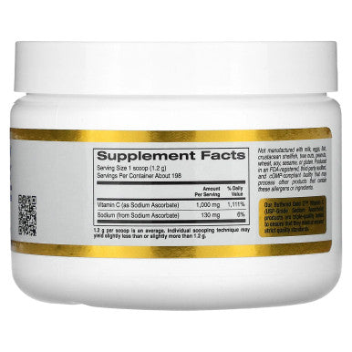 California Gold Nutrition Buffered Vitamin C Powder, Non-Acidic, Gold C, Usp Grade Sodium Ascorbate, Suitable For Vegans And Vegetarians, 8.40 Oz (238 G), 2 Pack