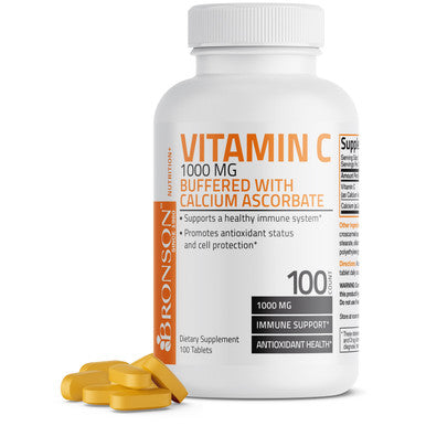 Bronson Buffered Vitamin C Calcium Ascorbate - 1,000 mg 100 Count