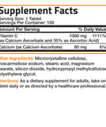 Bronson Buffered Vitamin C Calcium Ascorbate - 1,000 mg 100 Count