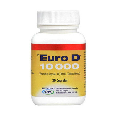 Euro D 10000 IU Vitamin D3 30's Capsules